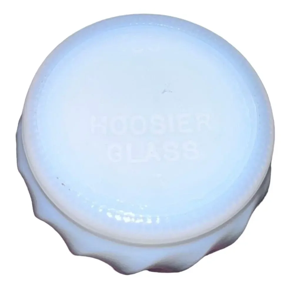 Hoosier Glass White Milk Glass 9” Bud Vase, Swirl Design, EUC Vintage